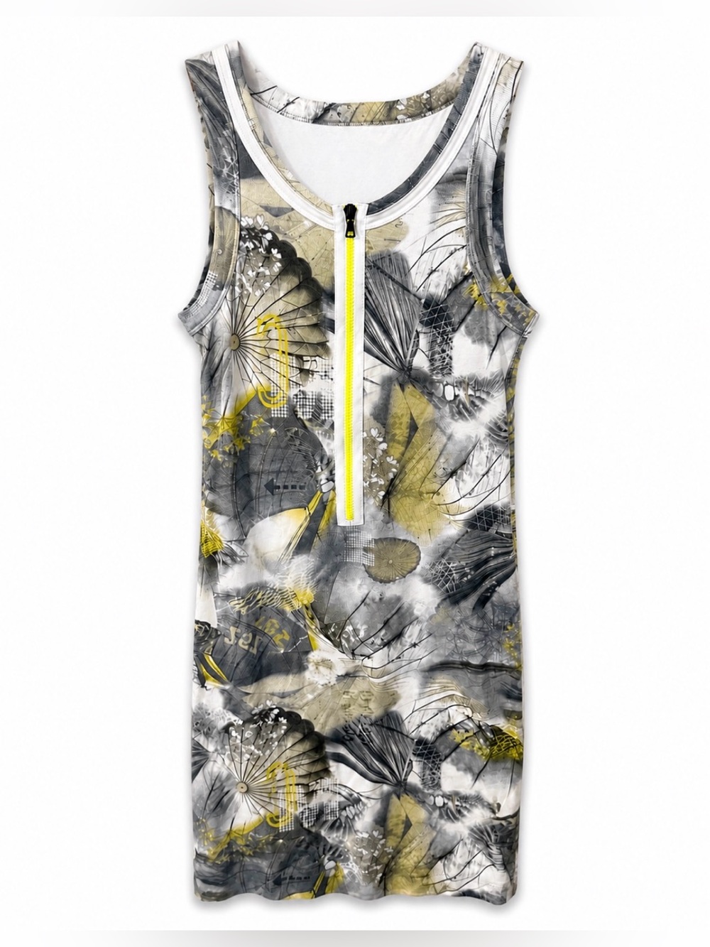 Marc Cain Sport Abstract Zip Front Dress – Soft 2000s Aesthetic